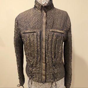 Taupe metallic corset jacket.